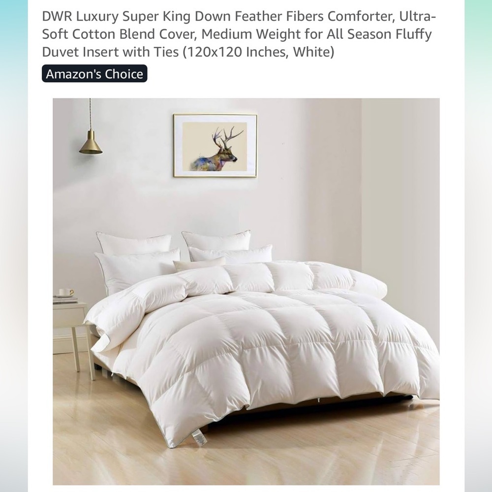 Luxury Super King Comforter in White